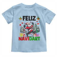 Dartist Feliz Navidart Toddler T Shirt Funny Santa Running From Darts Christmas Gift - Wonder Print Shop
