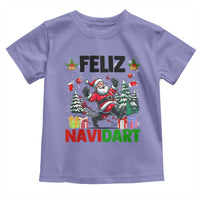 Dartist Feliz Navidart Toddler T Shirt Funny Santa Running From Darts Christmas Gift - Wonder Print Shop