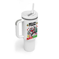 Dartist Feliz Navidart Tumbler With Handle Funny Santa Running From Darts Christmas Gift - Wonder Print Shop