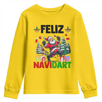 Dartist Feliz Navidart Youth Sweatshirt Funny Santa Running From Darts Christmas Gift - Wonder Print Shop