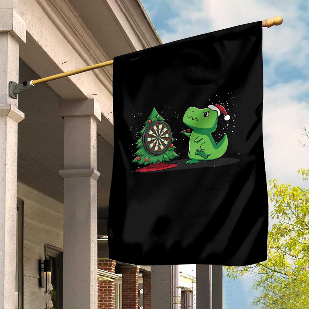 Christmas Dinosaur Dart Player Garden Flag Funny Dino Lover - Wonder Print Shop