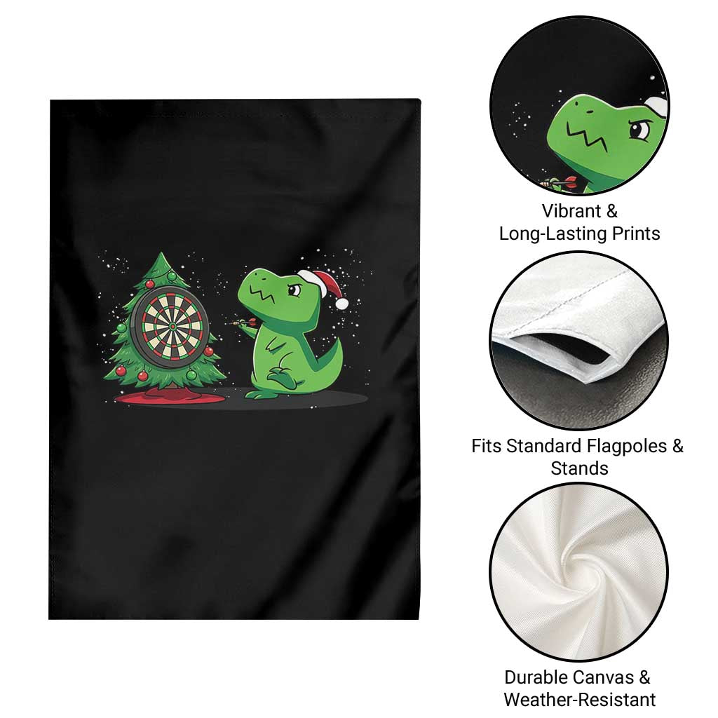 Christmas Dinosaur Dart Player Garden Flag Funny Dino Lover - Wonder Print Shop
