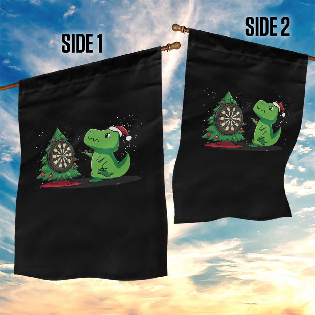 Christmas Dinosaur Dart Player Garden Flag Funny Dino Lover - Wonder Print Shop