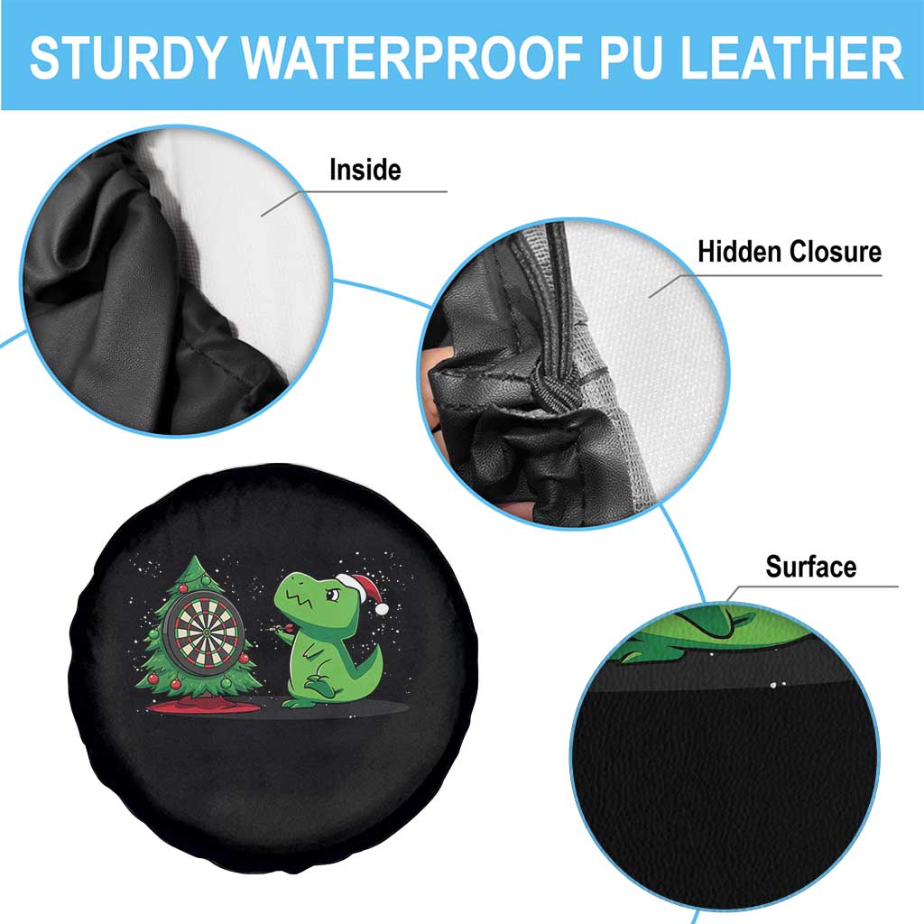 Christmas Dinosaur Dart Player Spare Tire Cover Funny Dino Lover - Wonder Print Shop