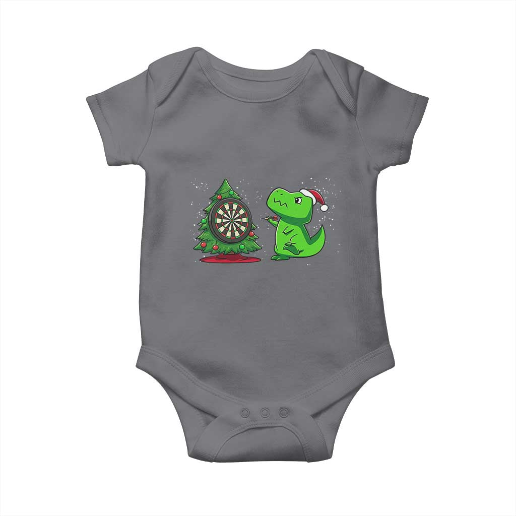 Christmas Dinosaur Dart Player Baby Onesie Funny Dino Lover - Wonder Print Shop