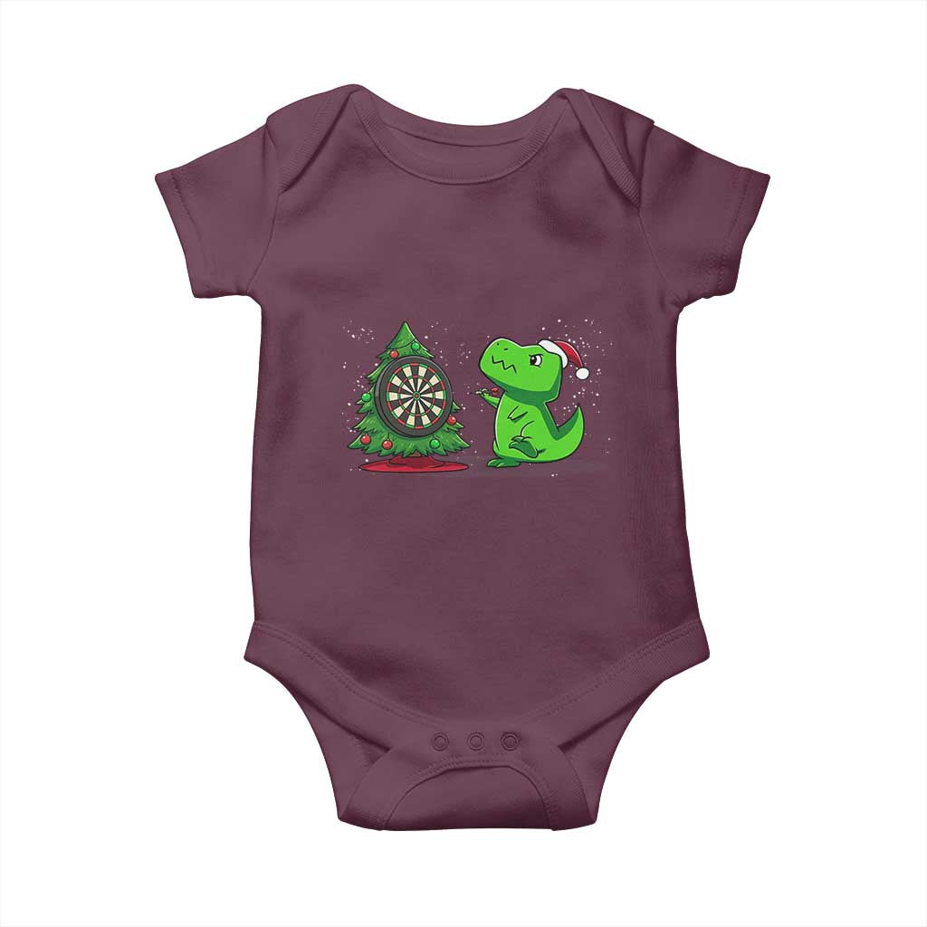 Christmas Dinosaur Dart Player Baby Onesie Funny Dino Lover - Wonder Print Shop