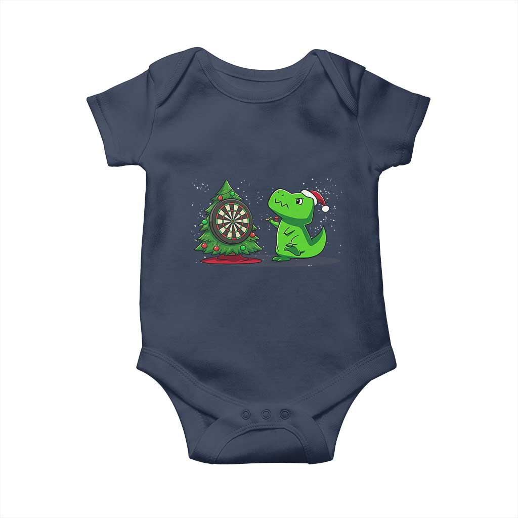 Christmas Dinosaur Dart Player Baby Onesie Funny Dino Lover - Wonder Print Shop