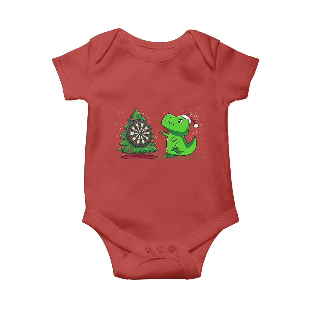 Christmas Dinosaur Dart Player Baby Onesie Funny Dino Lover - Wonder Print Shop