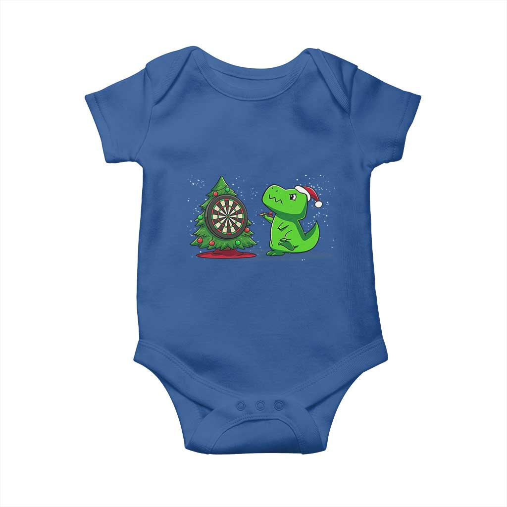 Christmas Dinosaur Dart Player Baby Onesie Funny Dino Lover - Wonder Print Shop