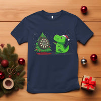 Christmas Dinosaur Dart Player T Shirt Funny Dino Lover - Wonder Print Shop