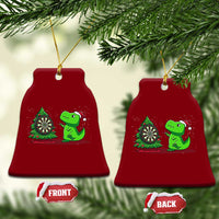 Christmas Dinosaur Dart Player Ceramic Ornament Funny Dino Lover - Wonder Print Shop