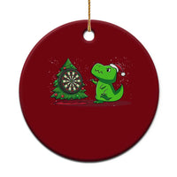 Christmas Dinosaur Dart Player Ceramic Ornament Funny Dino Lover - Wonder Print Shop