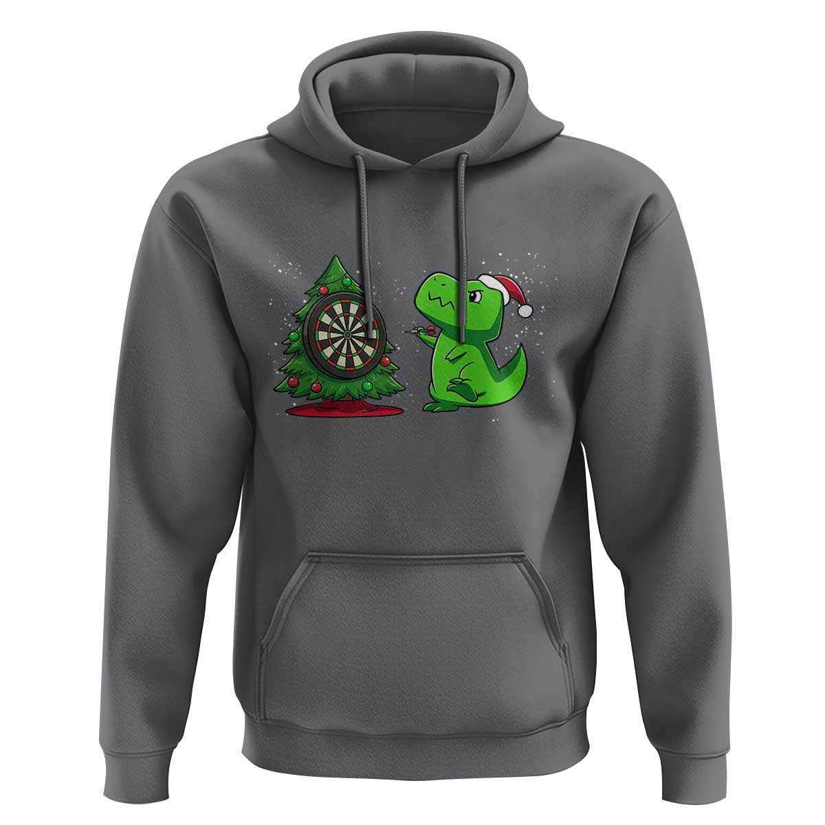 Christmas Dinosaur Dart Player Hoodie Funny Dino Lover - Wonder Print Shop