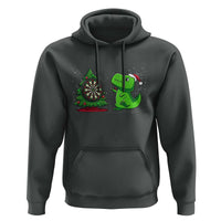 Christmas Dinosaur Dart Player Hoodie Funny Dino Lover - Wonder Print Shop