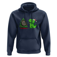 Christmas Dinosaur Dart Player Hoodie Funny Dino Lover - Wonder Print Shop