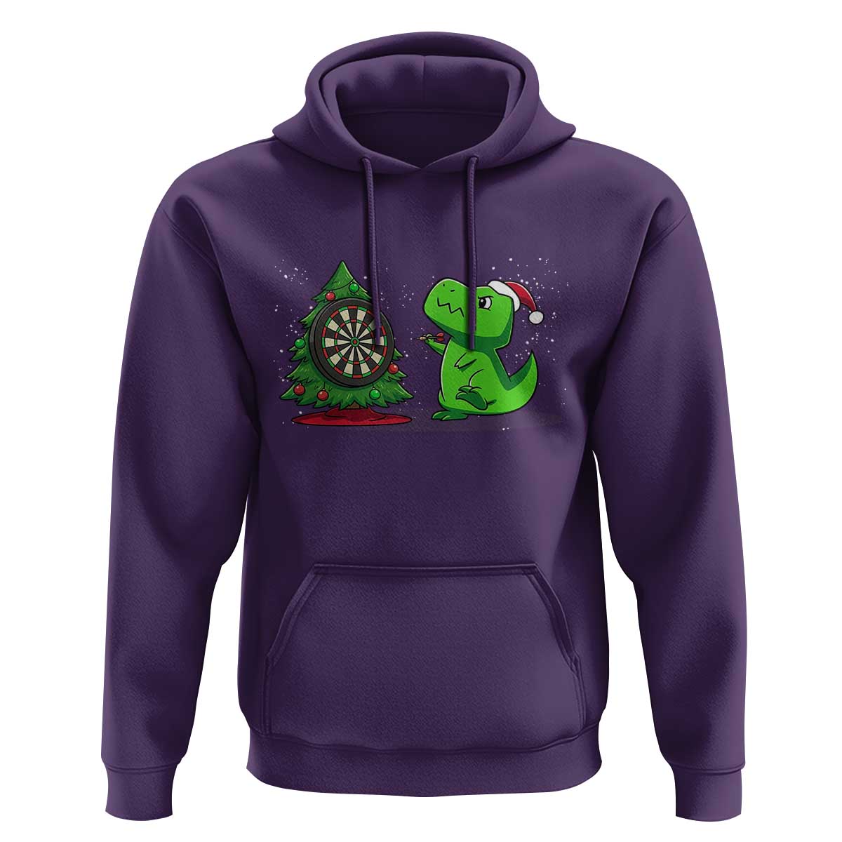 Christmas Dinosaur Dart Player Hoodie Funny Dino Lover - Wonder Print Shop