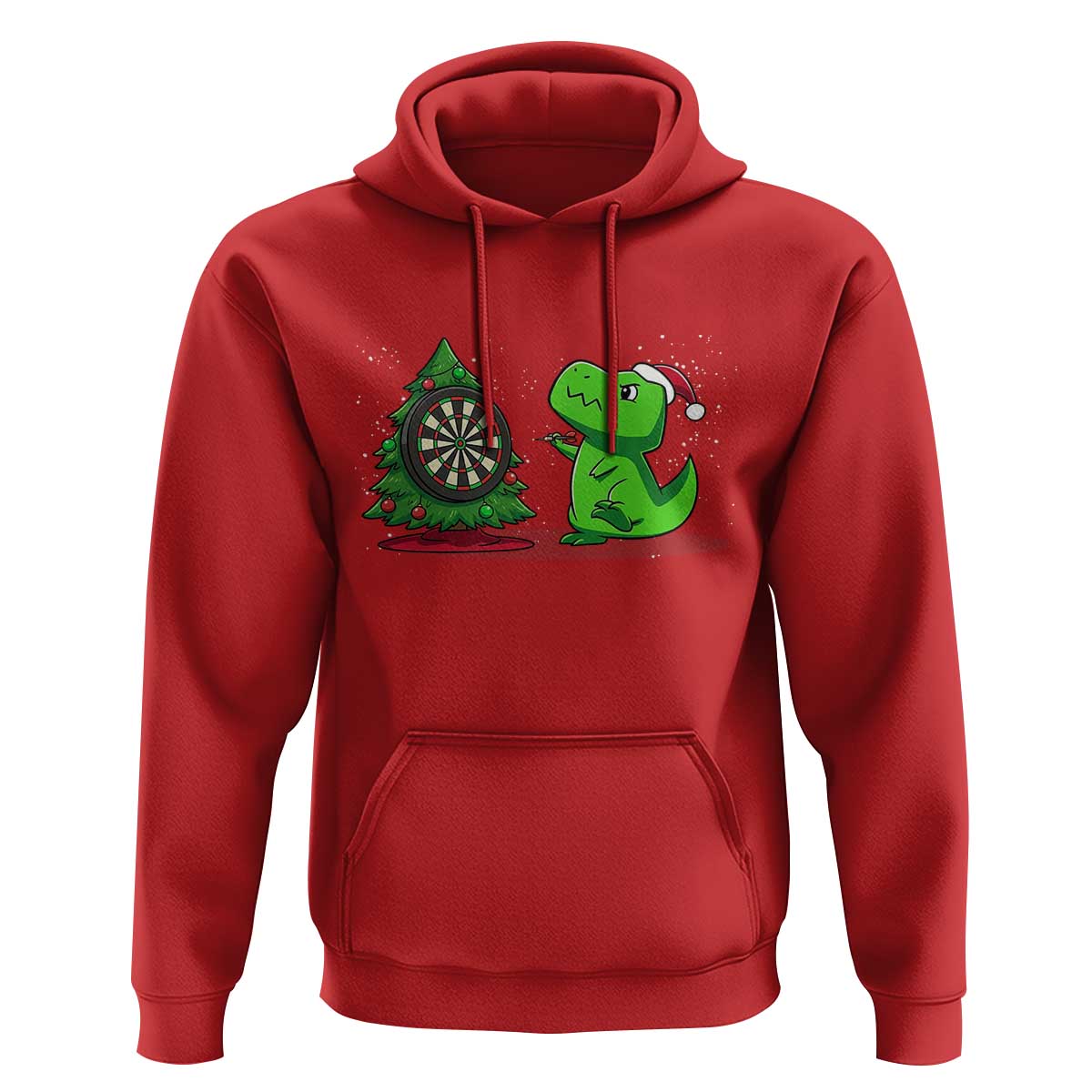 Christmas Dinosaur Dart Player Hoodie Funny Dino Lover - Wonder Print Shop