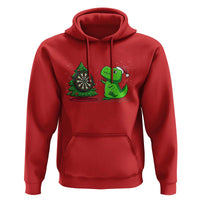 Christmas Dinosaur Dart Player Hoodie Funny Dino Lover - Wonder Print Shop