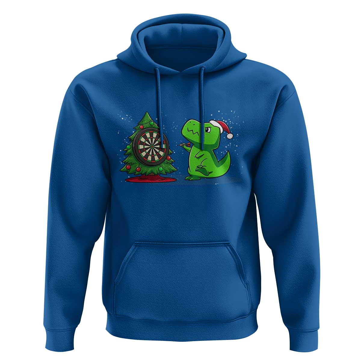Christmas Dinosaur Dart Player Hoodie Funny Dino Lover - Wonder Print Shop