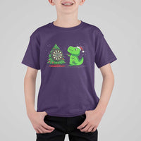 Christmas Dinosaur Dart Player T Shirt For Kid Funny Dino Lover - Wonder Print Shop