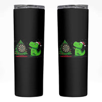Christmas Dinosaur Dart Player Skinny Tumbler Funny Dino Lover - Wonder Print Shop