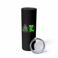 Christmas Dinosaur Dart Player Skinny Tumbler Funny Dino Lover - Wonder Print Shop