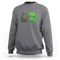 Christmas Dinosaur Dart Player Sweatshirt Funny Dino Lover - Wonder Print Shop