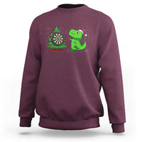 Christmas Dinosaur Dart Player Sweatshirt Funny Dino Lover - Wonder Print Shop