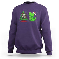 Christmas Dinosaur Dart Player Sweatshirt Funny Dino Lover - Wonder Print Shop