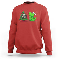 Christmas Dinosaur Dart Player Sweatshirt Funny Dino Lover - Wonder Print Shop
