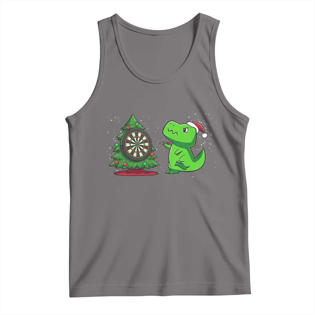 Christmas Dinosaur Dart Player Tank Top Funny Dino Lover - Wonder Print Shop