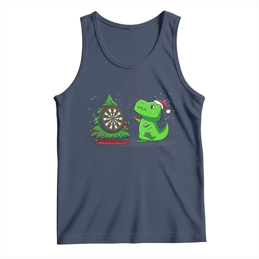 Christmas Dinosaur Dart Player Tank Top Funny Dino Lover - Wonder Print Shop