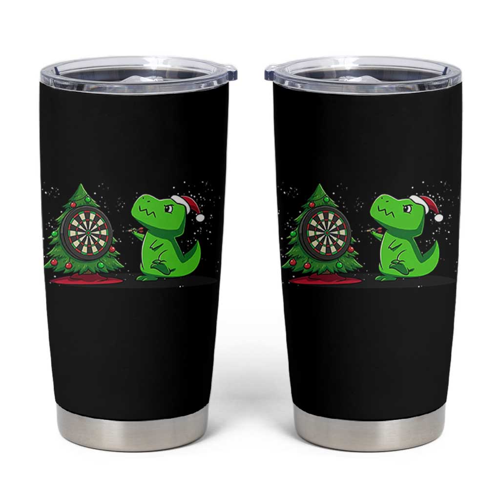 Christmas Dinosaur Dart Player Tumbler Cup Funny Dino Lover - Wonder Print Shop