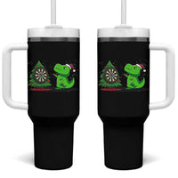 Christmas Dinosaur Dart Player Tumbler With Handle Funny Dino Lover - Wonder Print Shop