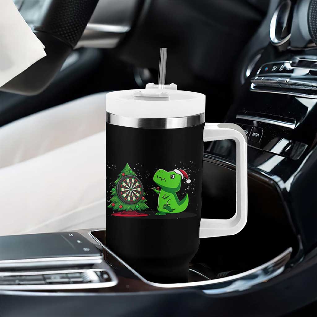 Christmas Dinosaur Dart Player Tumbler With Handle Funny Dino Lover - Wonder Print Shop