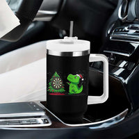 Christmas Dinosaur Dart Player Tumbler With Handle Funny Dino Lover - Wonder Print Shop