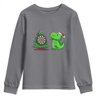 Christmas Dinosaur Dart Player Youth Sweatshirt Funny Dino Lover - Wonder Print Shop