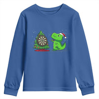 Christmas Dinosaur Dart Player Youth Sweatshirt Funny Dino Lover - Wonder Print Shop
