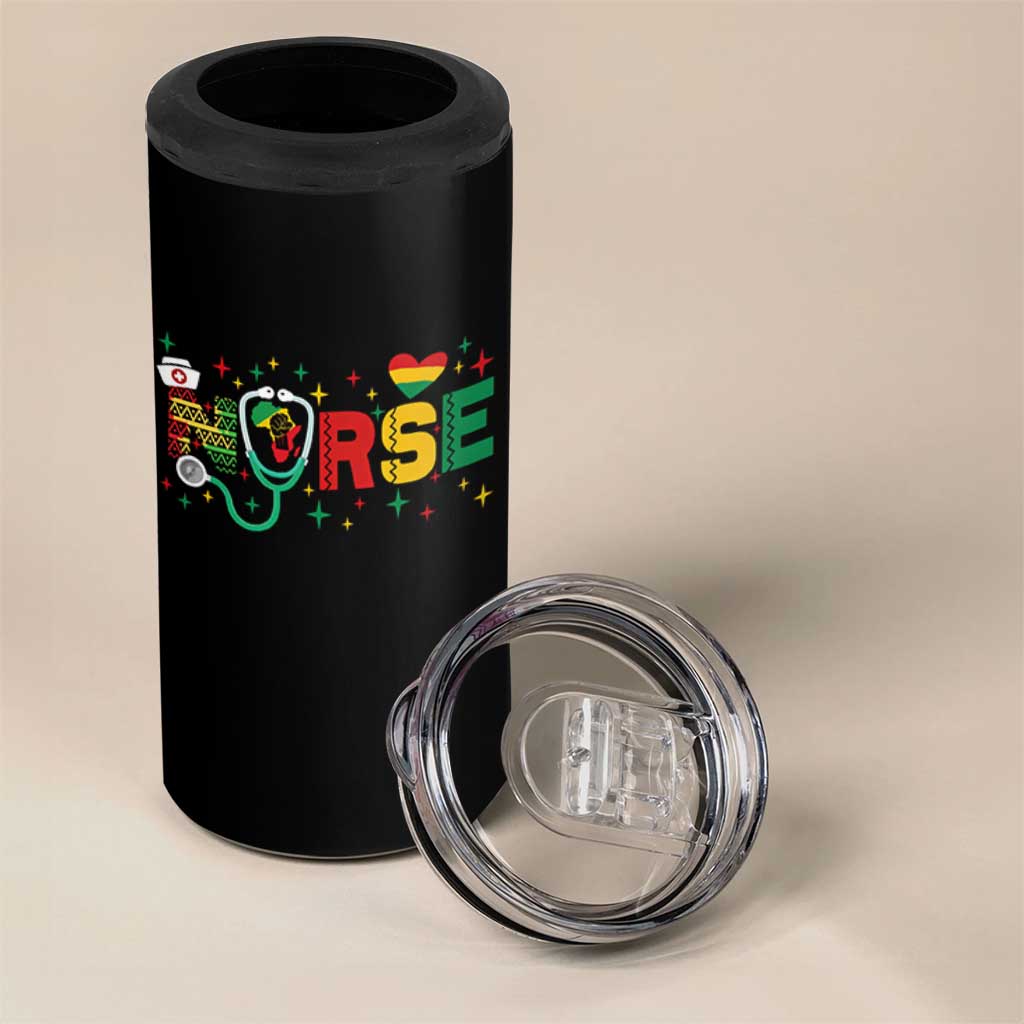 Proud Black Nurse 4 in 1 Can Cooler Tumbler Black History Month Gift - Wonder Print Shop