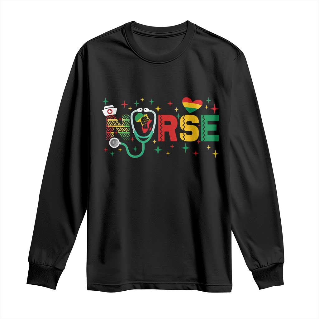 Proud Black Nurse Long Sleeve Shirt Black History Month Gift - Wonder Print Shop