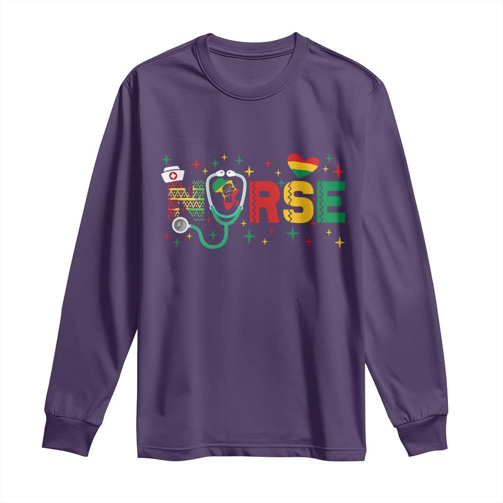 Proud Black Nurse Long Sleeve Shirt Black History Month Gift - Wonder Print Shop