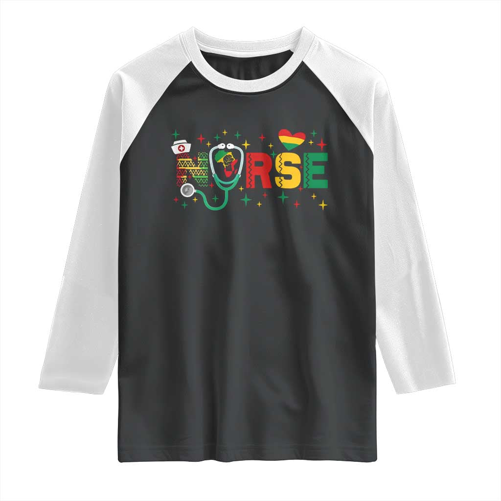Proud Black Nurse Raglan Shirt Black History Month Gift - Wonder Print Shop