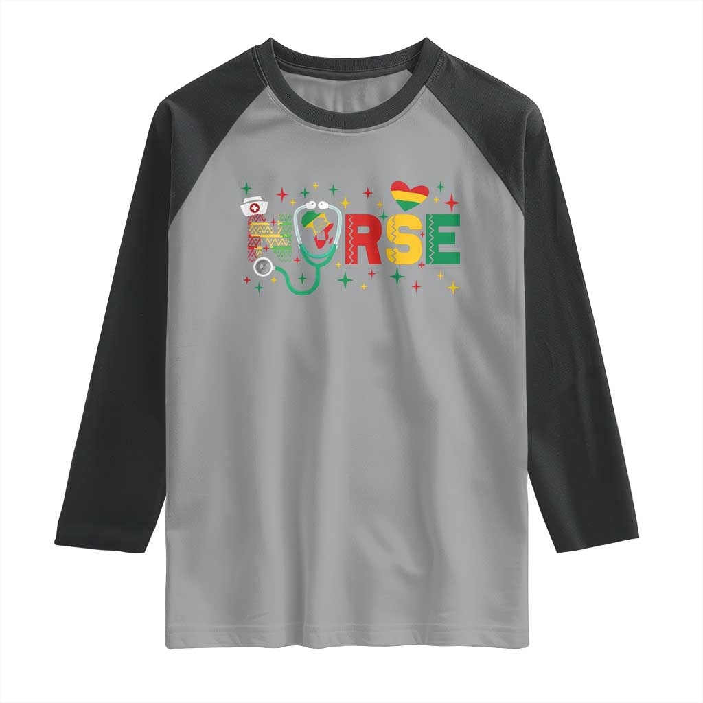Proud Black Nurse Raglan Shirt Black History Month Gift - Wonder Print Shop
