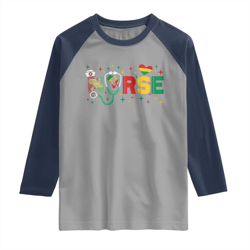 Proud Black Nurse Raglan Shirt Black History Month Gift - Wonder Print Shop