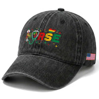 Proud Black Nurse Washed Cotton Baseball Cap Black History Month Gift