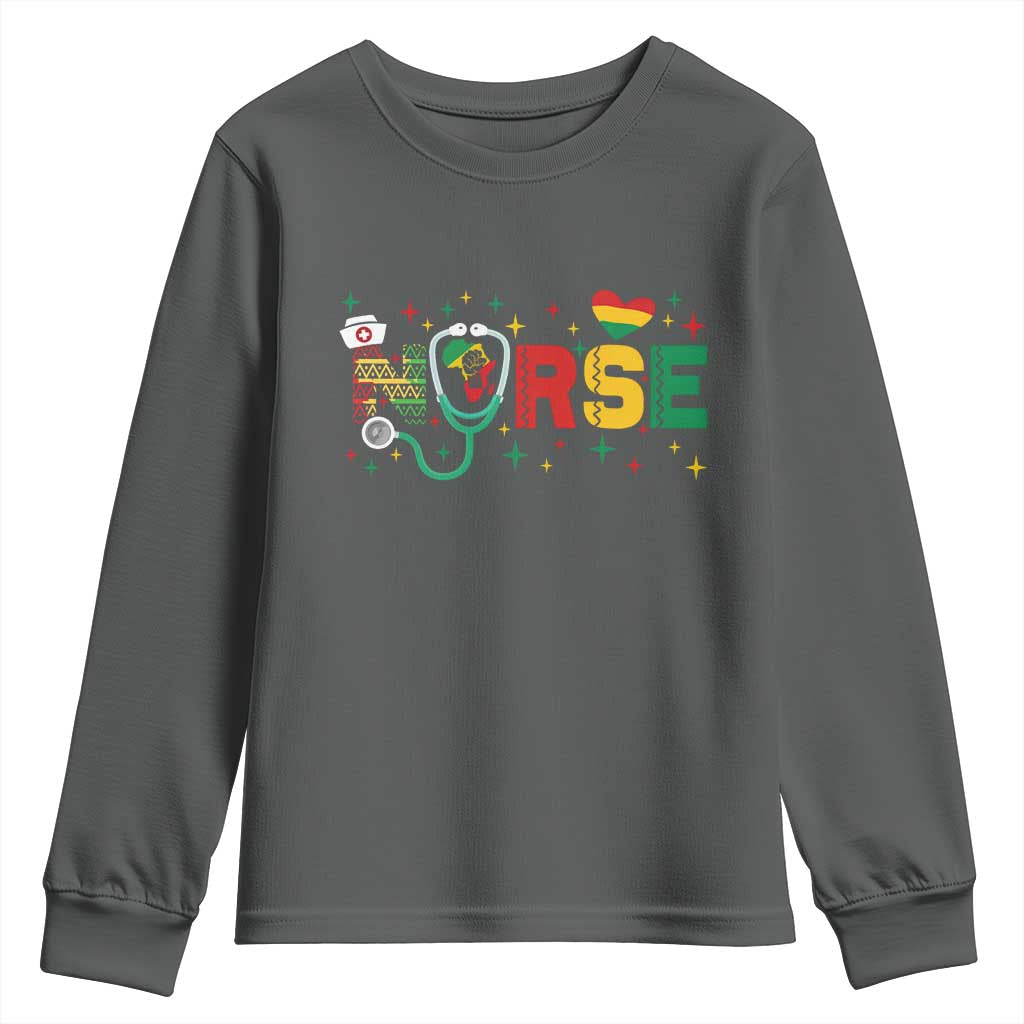 Proud Black Nurse Youth Sweatshirt Black History Month Gift - Wonder Print Shop