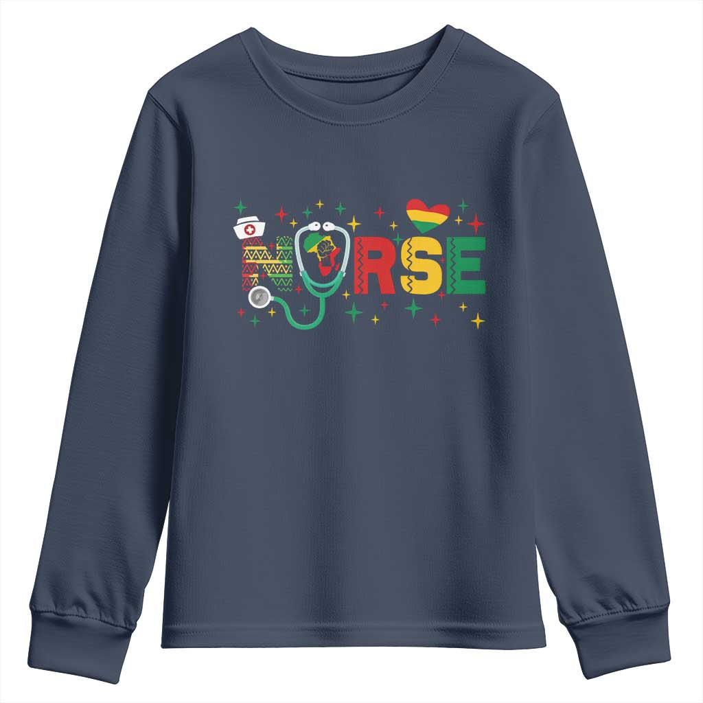 Proud Black Nurse Youth Sweatshirt Black History Month Gift - Wonder Print Shop