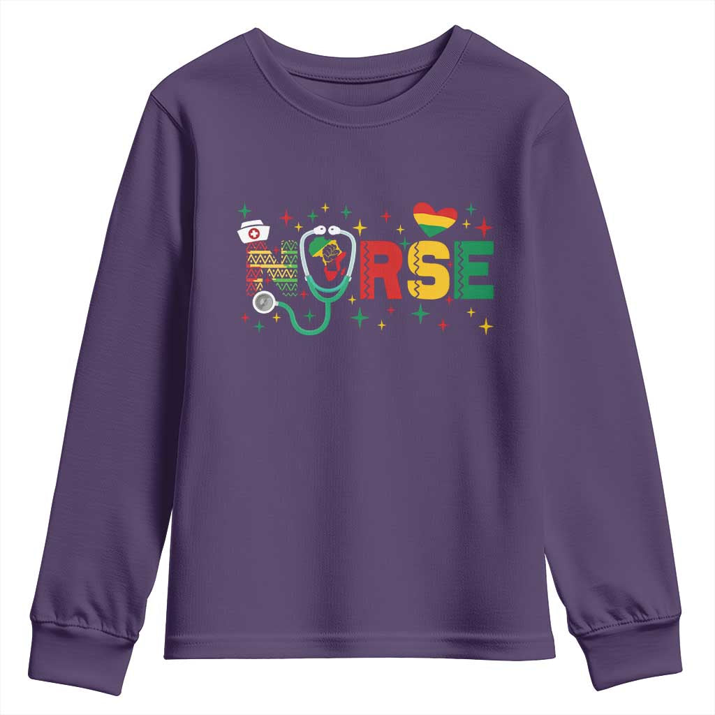 Proud Black Nurse Youth Sweatshirt Black History Month Gift - Wonder Print Shop