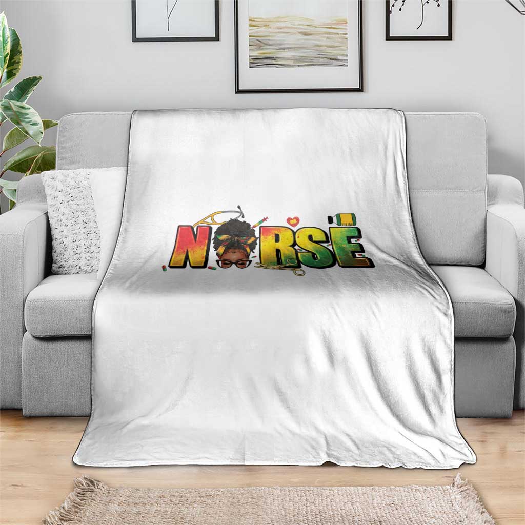 Proud Black Nurse Throw Blanket Black History Month Healthcare Gift - Wonder Print Shop