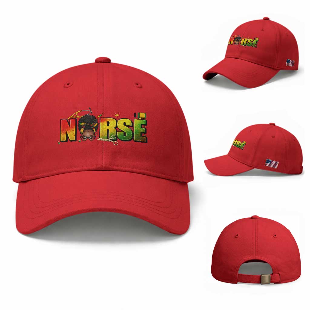 Proud Black Nurse Baseball Cap Black History Month Healthcare Gift